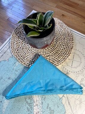 Bright Blue Square Satin Scarf